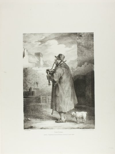 The Piper, levy 1 teoksesta Various Subjects Drawn from Life and on Stone (The English Suite). tekijältä Jean Louis André Théodore Géricault