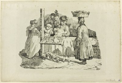 Nukkuva kalakauppias tekijältä Jean Louis André Théodore Géricault