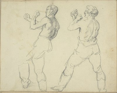 Kaksi nyrkkeilijää vasemmalle päin tekijältä Jean Louis André Théodore Géricault