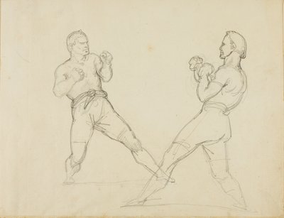 Kaksi nyrkkeilijää sparraamassa tekijältä Jean Louis André Théodore Géricault