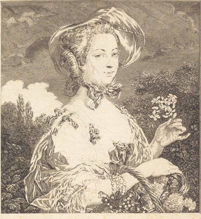 Marquise de Pompadour kauniina puutarhana. tekijältä Jean Louis Anselin