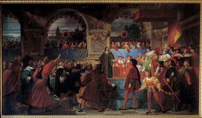 Kuningas Ludvig XII julisti kansan isäksi Toursin osavaltioiden kenraalille 14. toukokuuta 1506. Tämä arvonimi on annettu hänelle, koska hän pienensi tavallisten maksamien verojen kokoa. Jean Louis Bezardin (1799-1861) maalaus tekijältä Jean Louis Bezard