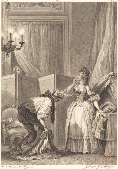 The Beaten ja Content Cuckold tekijältä Jean Louis Delignon and Antoine Jean Duclos after Jean Honoré Fragonard