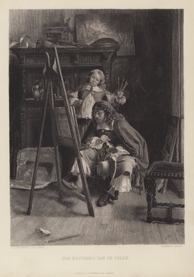 Van de Velden veljekset (kaiverrus) tekijältä Jean Louis Ernest (after) Meissonier
