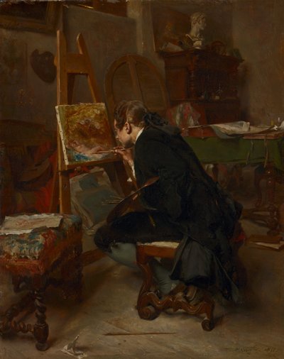 Taidemaalari, 1855 tekijältä Jean Louis Ernest Meissonier