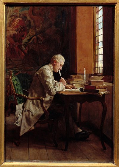 Runoilija. Ernest Meissonierin (1815-1891) maalaus tekijältä Jean Louis Ernest Meissonier