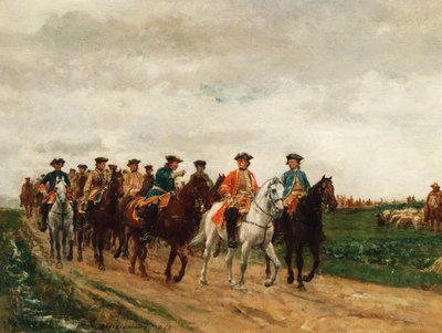 Marsalkka Saxe ja hänen joukkonsa, 1866 tekijältä Jean Louis Ernest Meissonier