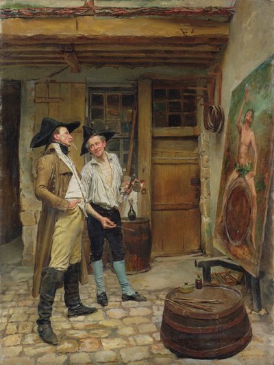 Huonekalut ja erilaiset esineet 1100- ja 1300-luvuilta tekijältä Jean Louis Ernest Meissonier