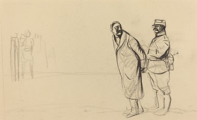 Vincennesin edessä. Bolo Pasha, c. 19141919. tekijältä Jean Louis Forain