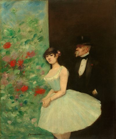 Kulissien takana, c. 1880. tekijältä Jean Louis Forain
