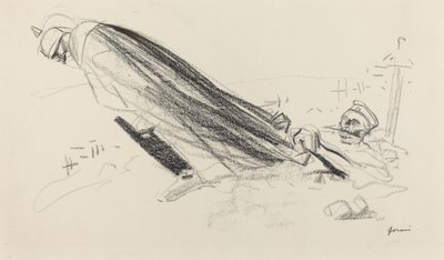 Ensimmäisen tunnin ne. Isä! missä olemme uudesta sodasta... ..., c. 19141919. tekijältä Jean Louis Forain