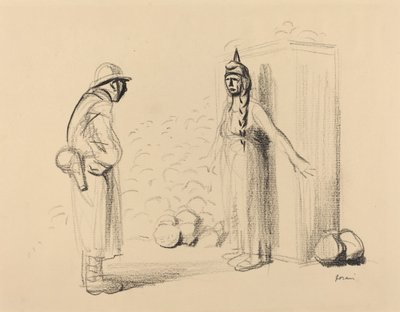 Louisin piilottaminen, c. 19141919. tekijältä Jean Louis Forain