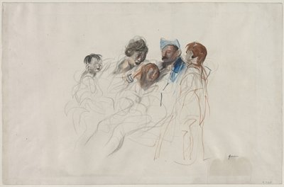 Kotiloma, 1800-luvun viimeinen neljännes tai 1900-luvun ensimmäinen kolmannes. tekijältä Jean Louis Forain