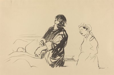 Sairaalakohtaus, c. 19141919. tekijältä Jean Louis Forain