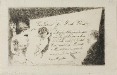 Le Monde Parisien -sanomalehden kutsu. tekijältä Jean-Louis Forain