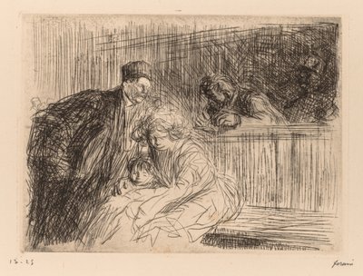 Asianajaja puhuu syytetyn kanssa. tekijältä Jean Louis Forain