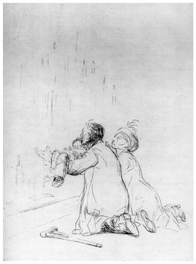 Rukous luolassa, c1870-1930 1924 tekijältä Jean Louis Forain