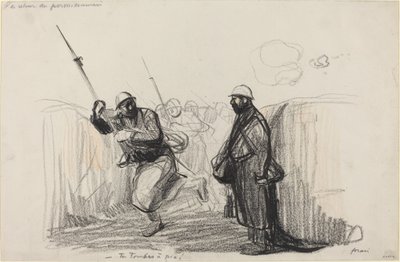 Luvanhaltijan palautus. -Sinä putoat!, c. 19141919. tekijältä Jean Louis Forain