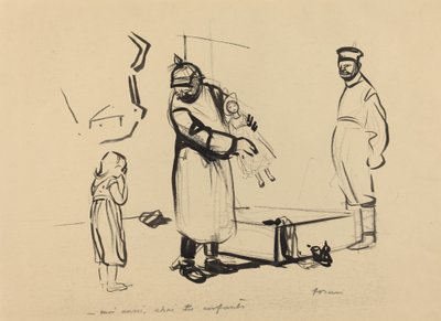 Nach Paris. -minä myös, lasten chai, c. 19141919. tekijältä Jean Louis Forain