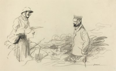 Poilu tunnustaa saksalaisen sotilaan, luultavasti 1918. tekijältä Jean Louis Forain