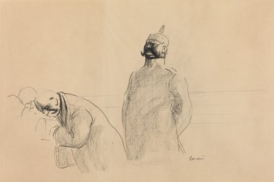 Preussilainen sotilas ja siviilit, n. 1919. tekijältä Jean Louis Forain