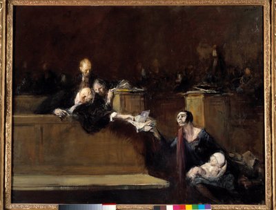 Scene de tribunal Jean Louis Forainin (1852-1931) maalaus 1900-luvun su. 0,73x0,92 m Pariisi, Musee du Louvre tekijältä Jean Louis Forain