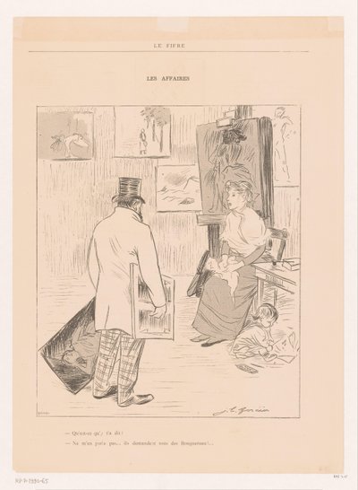 Taidemaalariperhe studiossa Les Affaires (otsikko esineessä) tekijältä Jean Louis Forain