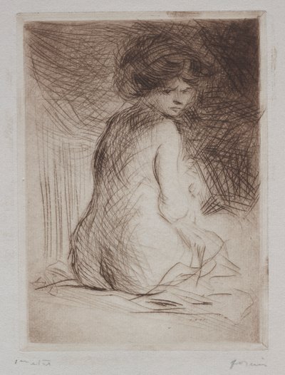 Istuva alaston nainen takaa tekijältä Jean Louis Forain