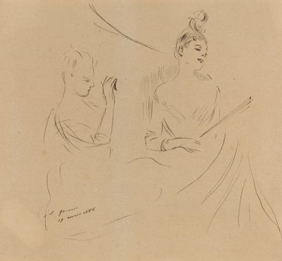 Kaksi naista logessa, 1886. tekijältä Jean Louis Forain