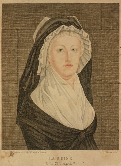 Marie Antoinette Conciergeriessa vankina, 1793 tekijältä Jean Louis Prieur