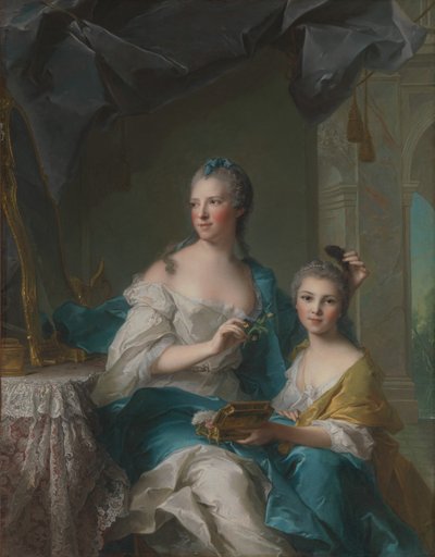 Madame Marsollier ja hänen tyttärensä, 1749. tekijältä Jean Marc Nattier