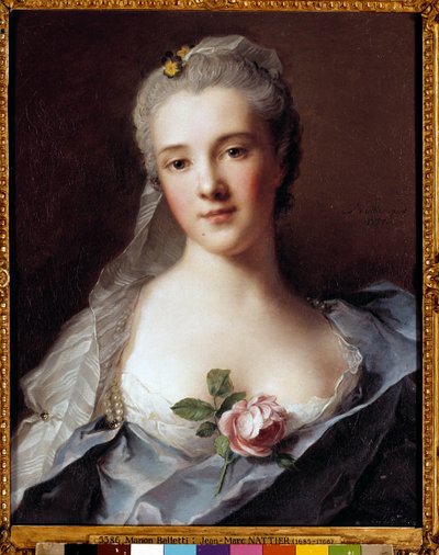 Manon Ballettin (1740-1776), arkkitehti Jean Francois Blondelin (1705-1774) vaimon muotokuva Jean Marcin (Jean-Marc) Nattierin (1685-1766) maalaus tekijältä Jean Marc Nattier