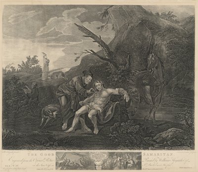 Laupias samarialainen tekijältä Jean Marie Delatre and Simon Francois Ravenet I after William Hogarth