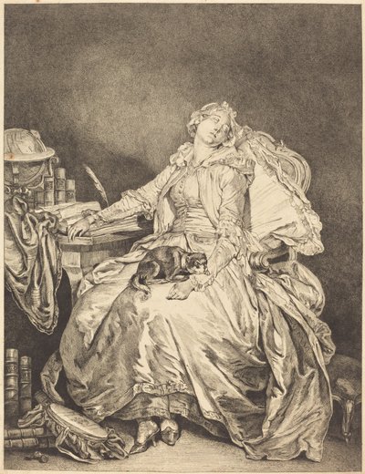 Nukkumisen filosofia tekijältä Jean Michel Moreau after Jean Baptiste Greuze