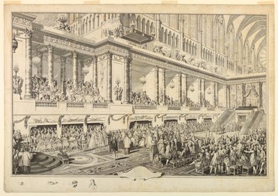 Ranskalainen Louis XVI vannoi valan kruunajaisissaan tekijältä Jean Michel Moreau le Jeune