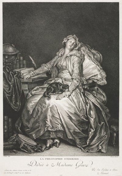 Rouva Greuze unessa, 1776. tekijältä Jean Michel the Younger Moreau