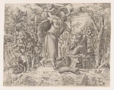 Abraham uhraa Iisakin, 1535-55. tekijältä Jean Mignon