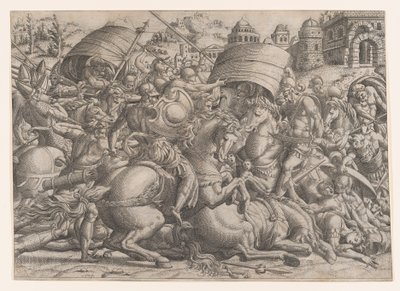 Taistelu ennen Troijaa, 1535-55. tekijältä Jean Mignon
