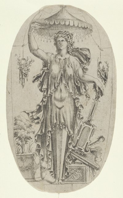 Termi naisen muodossa soittimen kanssa, 1535-55. tekijältä Jean Mignon