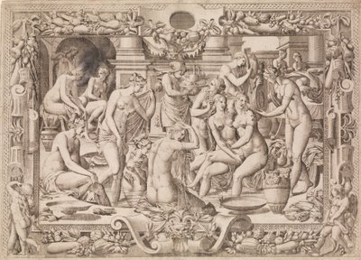 Naiset kylpevät, 1535-55. tekijältä Jean Mignon