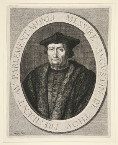 Augustin de Thou, Pariisin parlamentin puheenjohtaja 1535–1544 tekijältä Jean Morin