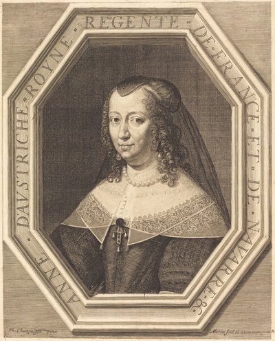 Anne Itävallasta tekijältä Jean Morin after Philippe de Champaigne