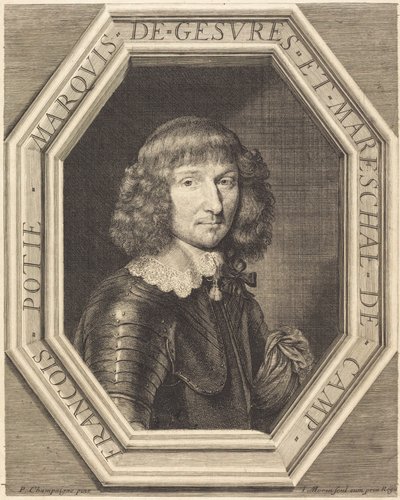 Francois Potier, Gesvresin markiisi tekijältä Jean Morin after Philippe de Champaigne