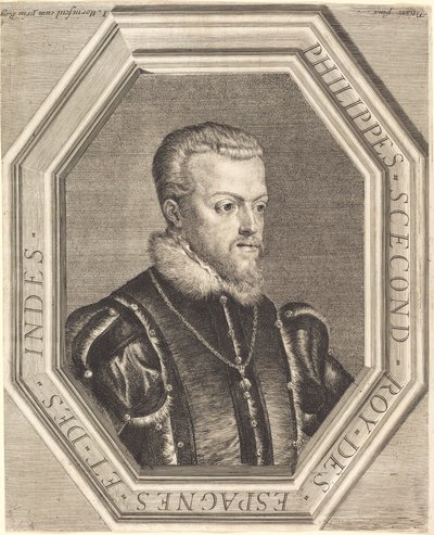 Philippe II, Espanjan kuningas tekijältä Jean Morin after Titian