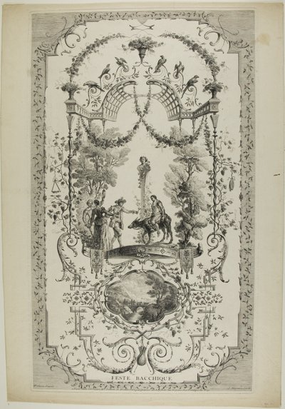 Feste Bacchique, levy 97 teoksesta "The Works of Antoine Watteau". tekijältä Jean Moyreau