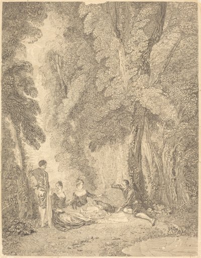 Koalitio tekijältä Jean Moyreau after Antoine Watteau