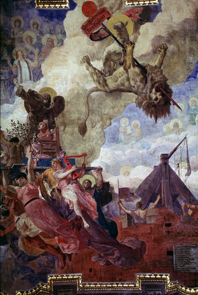 Allegoria Simon IV Montfortin kuolemasta tekijältä Jean Paul Laurens