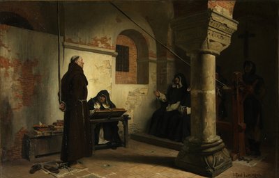 Bernard Délicieux inkvisitiotuomioistuimen edessä, noin 1881 tekijältä Jean Paul Laurens
