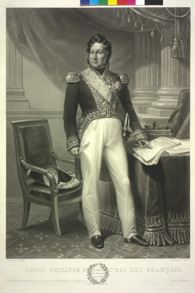 Ranskan kuningas Louis Philipp (akvatintti) tekijältä Jean Pierre Marie Jazet