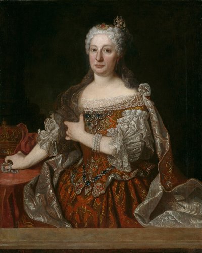 Itävallan arkkiherttuatar Maria Annan muotokuva 1683-1754, Portugalin kuningatar, n. 1729 tekijältä Jean Ranc